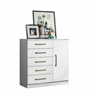 Cômoda 1 Porta 5 Gavetas Milão Branco