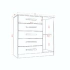 Cômoda 1 Porta 5 Gavetas Milão Branco