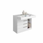 Cômoda 1 Porta 5 Gavetas Porta Jóias Com Tampo De Vidro Sevil