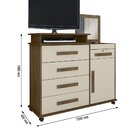 Cômoda 1 Porta 5 Gavetas Roma Rv Móveis