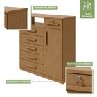 Cômoda 1 Porta 6 Gavetas 1 Nicho Da Vinci  Amêndoa Clean