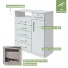 Cômoda 1 Porta 6 Gavetas Da Vinci  Branco