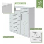 Cômoda 1 Porta 6 Gavetas Da Vinci  Branco