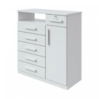 Cômoda 1 Porta 6 Gavetas Da Vinci  Branco