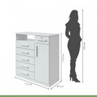 Cômoda 1 Porta 6 Gavetas Da Vinci  Branco