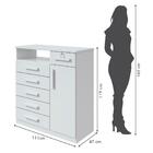 Cômoda 1 Porta 6 Gavetas Da Vinci Branco