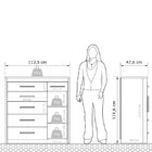 Cômoda 1 Porta 6 Gavetas Elegance Batrol Móveis Ipê Nobre/gra