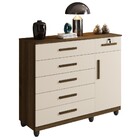 Cômoda 1 Porta 6 Gavetas Milão  Benetil Imbuia-off White