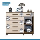 Cômoda 1 Porta 6 Gavetas Milão  Benetil Imbuia-off White