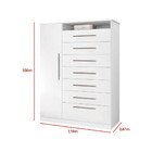 Cômoda 1 Porta 7 Gavetas Mega J&a Móveis Branco