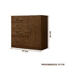 Cômoda 1 Porta Castanho Wood Maise Shop Jm