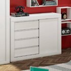 Cômoda 1 Porta De Correr 4 Gavetas  Branco