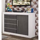 Cômoda 1 Porta De Correr 4 Gavetas  Branco/carvalho