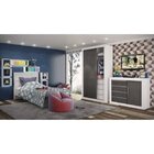 Cômoda 1 Porta De Correr 4 Gavetas  Branco/carvalho