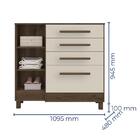 Cômoda 1 Porta E 4 Gavetas Luna Com Pés - Qmovi