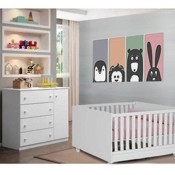 Cômoda 1 Porta E Berço 2 Em 1 Isa