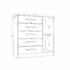 Cômoda 1 Portas 5 Gavetas Milão Atacama/off-white