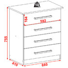 Cômoda 28d140 4 Gavetas - Rodial - Cacau / Blanc