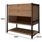 Cômoda 2 Gavetas Nicho Aberto Prateleira Inferior Estrutura A