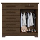 Cômoda 2 Porta 6 Gavetas Montagem Interna Flex Milão Cacau