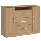 Cômoda 2 Portas 3 Gavetas 5 Prateleiras Carvalho Dakar/champa