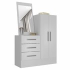 Cômoda 2 Portas 3 Gavetas Com Espelho Dunas Branco