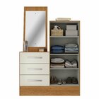 Cômoda 2 Portas 3 Gavetas Com Espelho Dunas Cinamomo/off White