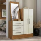 Cômoda 2 Portas 3 Gavetas Com Espelho Dunas Cinamomo/off White