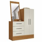 Cômoda 2 Portas 3 Gavetas Com Espelho Dunas Cinamomo/off White