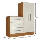 Cômoda 2 Portas 3 Gavetas Dunas Yescasa Nature Off/white