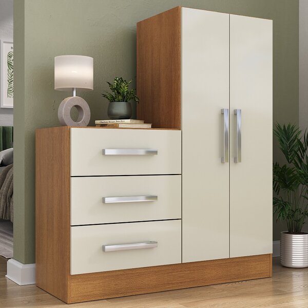 Cômoda 2 Portas 3 Gavetas Dunas Yescasa Nature Off/white