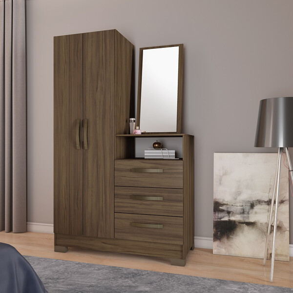 Cômoda 2 Portas 3 Gavetas Espelho Nt5165 Notável Móveis