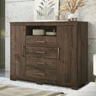 Cômoda 2 Portas 4 Gavetas 1 Nicho Com Pés Havana Master Ébano