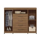 Cômoda 2 Portas 4 Gavetas 1 Nicho Master Com Rodízios Ébano