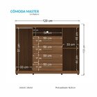 Cômoda 2 Portas 4 Gavetas 1 Nicho Master Com Rodízios Ébano