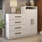 Cômoda 2 Portas 4 Gavetas Áurea Demobile