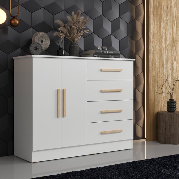 Cômoda 2 Portas 4 Gavetas Bariloche Yescasa Branco