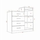 Cômoda 2 Portas 4 Gavetas Com Nicho Londres Atacama/off-white