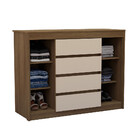 Cômoda 2 Portas 4 Gavetas Com Sapateira 123cm Uni Luciane Móv