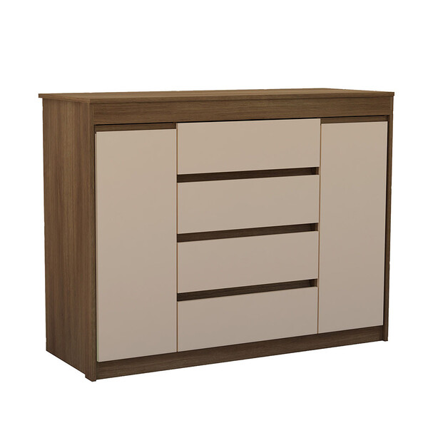 Cômoda 2 Portas 4 Gavetas Com Sapateira 123cm Uni Luciane Móv