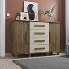 Cômoda 2 Portas 4 Gavetas Com Sapateira Barcelona Cinamomo/of