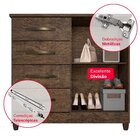 Cômoda 2 Portas 4 Gavetas Com Sapateira Dubai Imop Móveis Wen