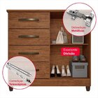 Comoda 2 Portas 4 Gavetas Com Sapateira Dubai Plus  Cinamomo