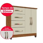 Comoda 2 Portas 4 Gavetas Com Sapateira Dubai Plus  Cinamomo/