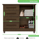 Cômoda 2 Portas 4 Gavetas Com Sapateira Dubai Plus Imop Móveis