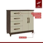 Cômoda 2 Portas 4 Gavetas Dubai Imop Móveis Wengue Naturale/o