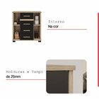 Cômoda 2 Portas 4 Gavetas Kyra Carvalho/preto