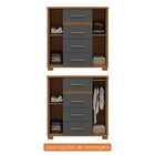 Cômoda 2 Portas 4 Gavetas Kyra Premium Cinamomo/chumbo