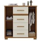 Cômoda 2 Portas 4 Gavetas Kyra Premium Cinamomo/off White