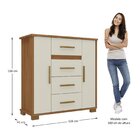 Cômoda 2 Portas 4 Gavetas Kyra Premium Cinamomo/off White